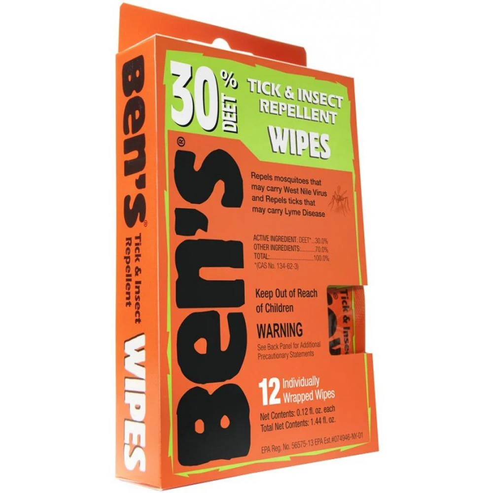 Adventure Medical Kits Camp & Hike Ben's 30% DEET Tick & Insect Repellent Wipes-12/Box 3 Adventure Medical Kits Camp & Hike Ben's 30% DEET Tick & Insect Repellent Wipes-12/Box
