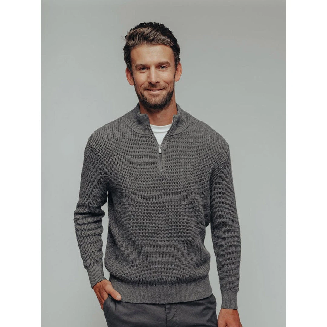 The Normal Brand Men's Waffle Knit Quarter Zip Pullover 4 The Normal Brand Men's Waffle Knit Quarter Zip Pullover