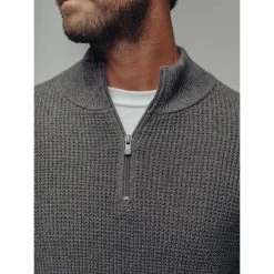 The Normal Brand Men's Waffle Knit Quarter Zip Pullover 10 The Normal Brand Men's Waffle Knit Quarter Zip Pullover