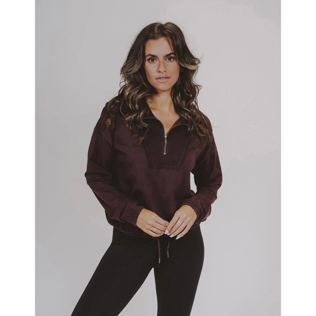 The Normal Brand Women's Classic Terry Looped Half Zip 3 The Normal Brand Women's Classic Terry Looped Half Zip