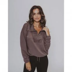 The Normal Brand Women's Classic Terry Looped Half Zip 13 The Normal Brand Women's Classic Terry Looped Half Zip