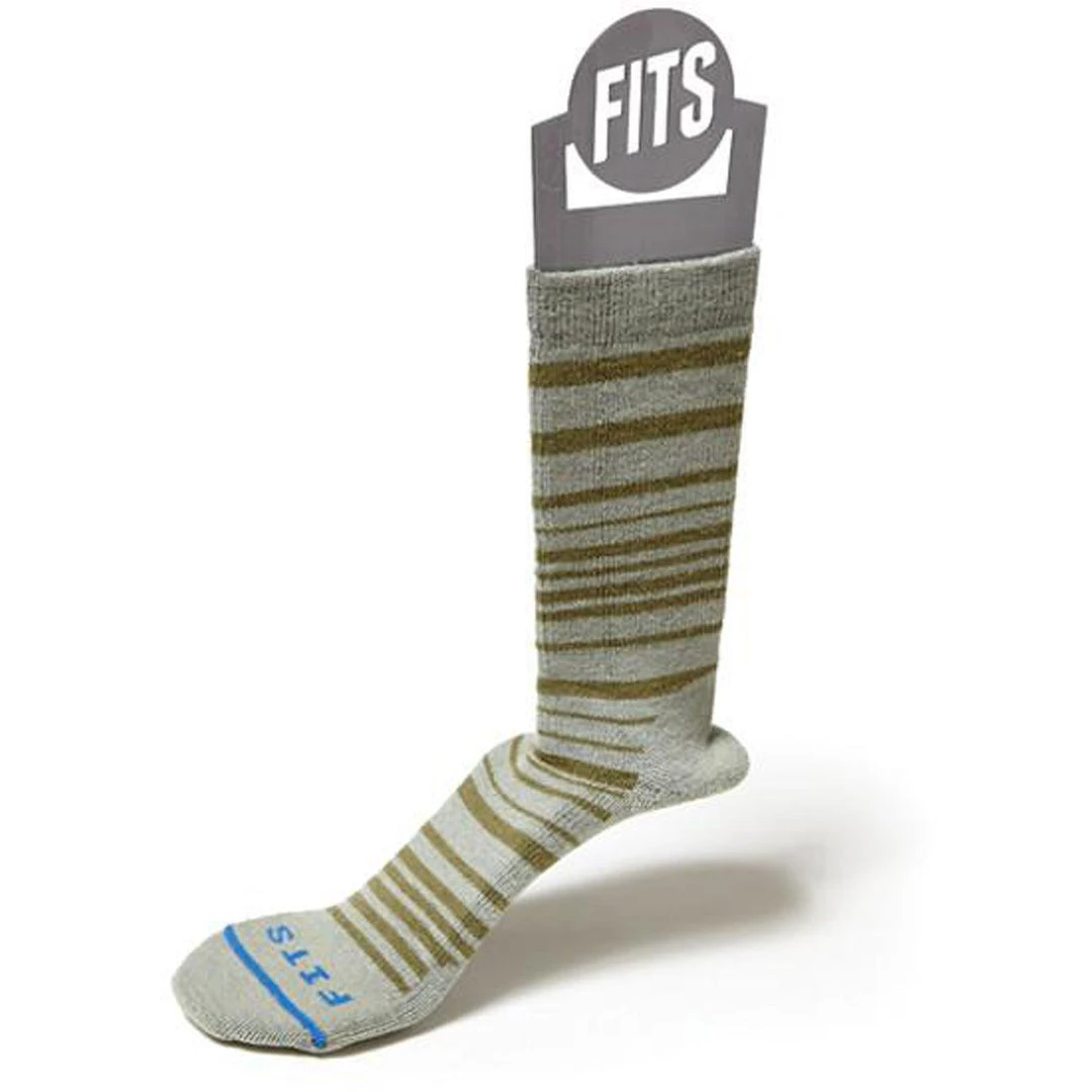 FITS Men Medium Hiker Striped Crew Socks 5 FITS Men Medium Hiker Striped Crew Socks