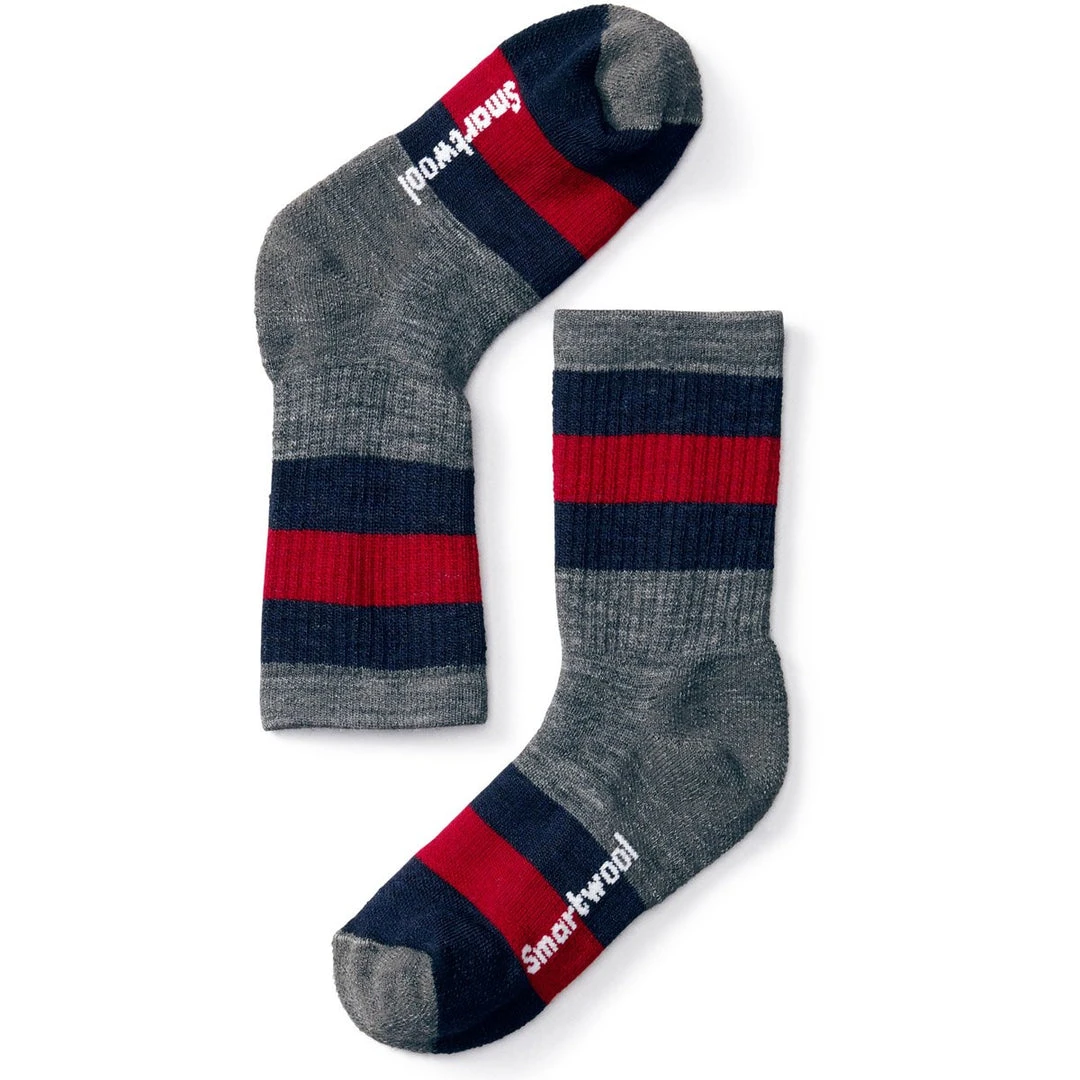 Smartwool Kids' Hike Medium Striped Crew Socks 4 Smartwool Kids' Hike Medium Striped Crew Socks