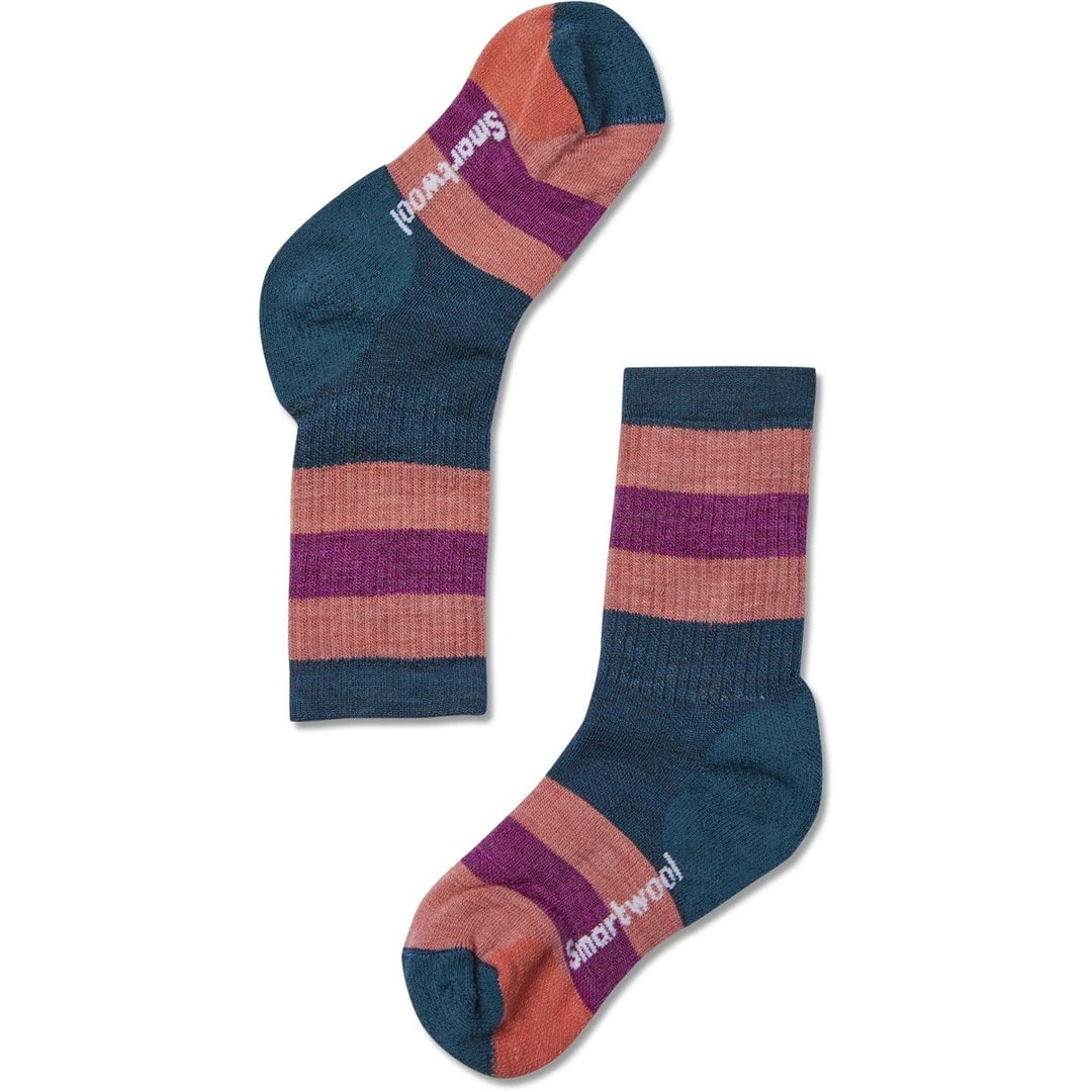Smartwool Kids' Hike Medium Striped Crew Socks 3 Smartwool Kids' Hike Medium Striped Crew Socks