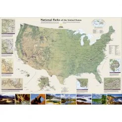 National Geographic Maps Wall Map: National Parks Of The United States, Tubed Camp & Hike