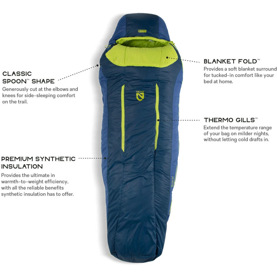 NEMO Equipment Camp & Hike Men's Forte 20 Synthetic Sleeping Bag - Regular 6 NEMO Equipment Camp & Hike Men's Forte 20 Synthetic Sleeping Bag - Regular